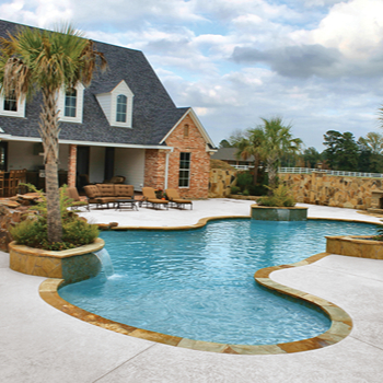 Spray deck pool decking in Nickel color