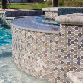 Starburst Smoke Gray waterline pool tile